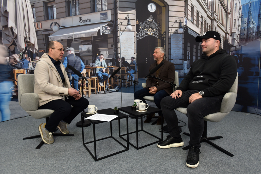 Zagreb, 12.02.2025 (pogled) - Kresimir Macan, podcast br.19, na slikama Hrvoje Klasic, Ratko Martinovic. foto Davor Kovacevic pogled