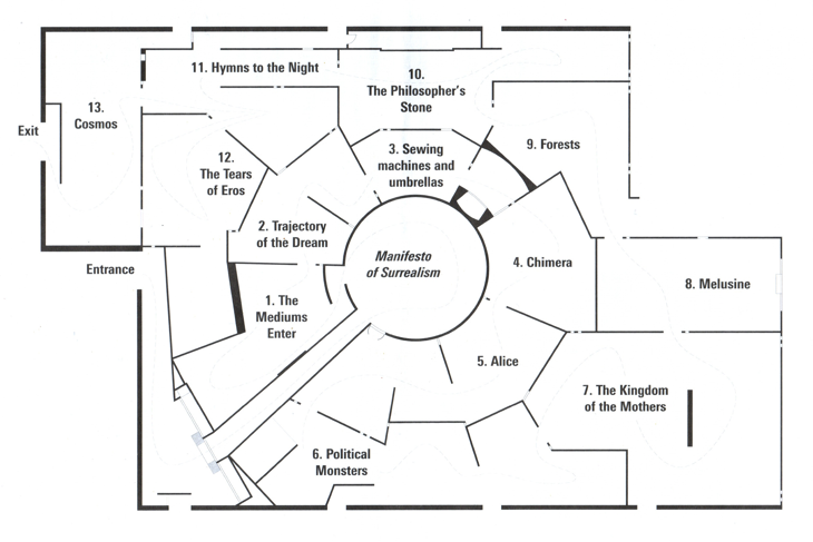  Mapa nadrealističke izložbe u obliku labirinta (S. USKOKOVIĆ)
