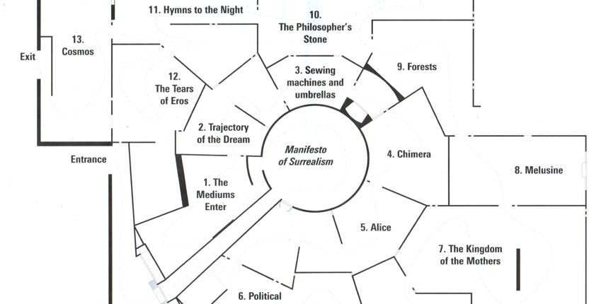  Mapa nadrealističke izložbe u obliku labirinta (S. USKOKOVIĆ)
