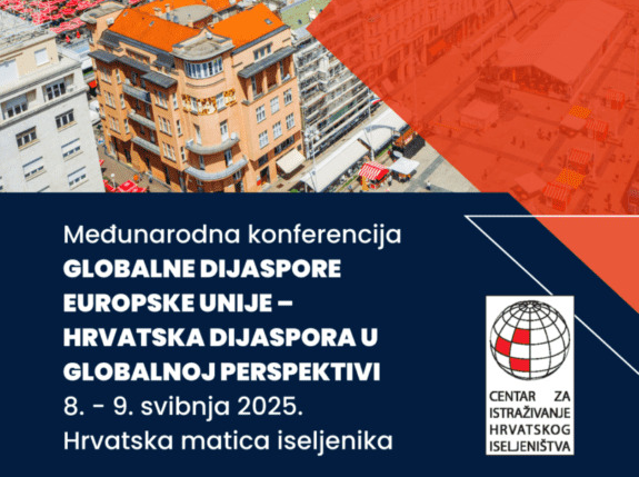 Plakat - Međunarodna konferencija "Globalne dijaspore Europske unije - Hrvatska dijaspora u globalnoj perspektivi"